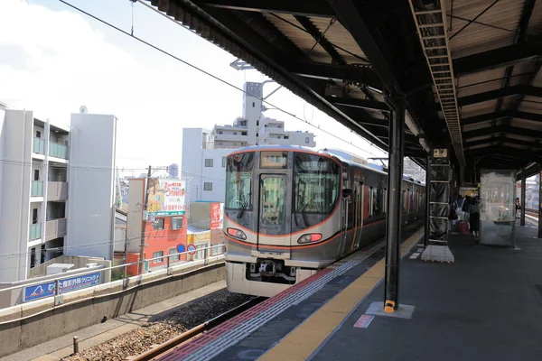 Zobrazit Oknem Tramvajové Smyčky Linky Osaka — Stock fotografie