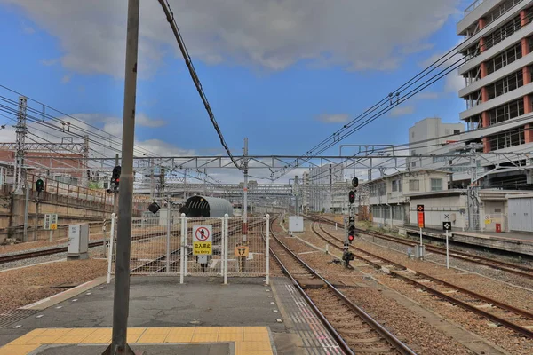 Door Tram Raam Van Osaka Loop Line Bekijken — Stockfoto