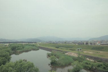 Japonya tramvay pencereden görüntüleme