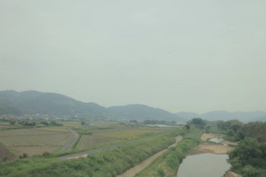 Japonya tramvay pencereden görüntüleme