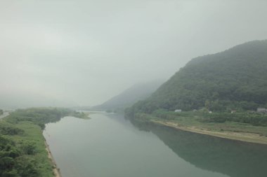 Japonya tramvay pencereden görüntüleme