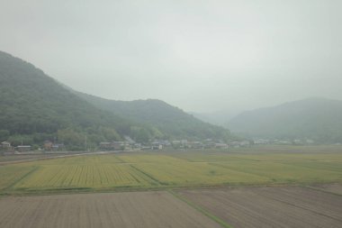 Japonya tramvay pencereden görüntüleme