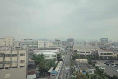 Japonya tramvay pencereden görüntüleme