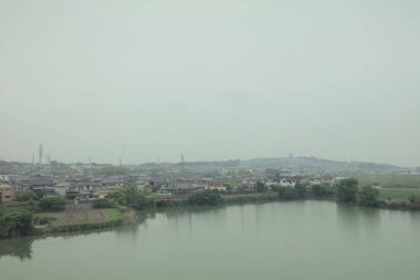 Japonya tramvay pencereden görüntüleme