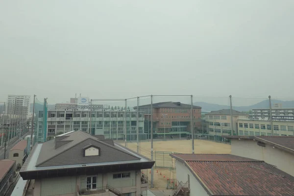 Vista Través Ventana Del Tranvía Del Japón —  Fotos de Stock