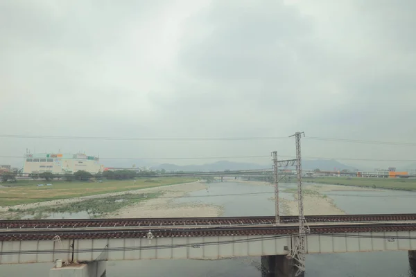 Blick Durch Das Straßenbahnfenster Des Japans — Stockfoto