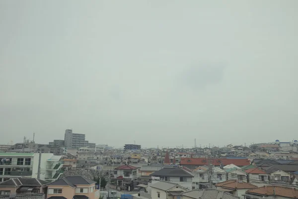 Blick Durch Das Straßenbahnfenster Des Japas — Stockfoto