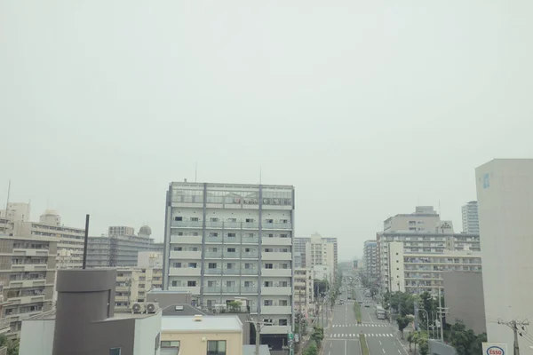 Vista Través Ventana Del Tranvía Del Japón — Foto de Stock