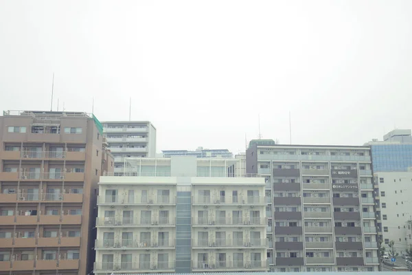 Blick Durch Das Straßenbahnfenster Des Japans — Stockfoto