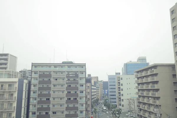 Blick Durch Das Straßenbahnfenster Des Japans — Stockfoto