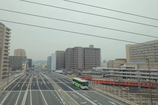 Japonya tramvay pencereden görüntüleme