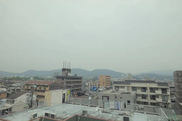 Blick Durch Das Straßenbahnfenster Des Japans — Stockfoto