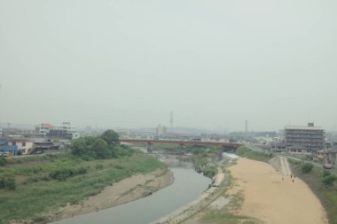 Japonya tramvay pencereden görüntüleme