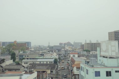 Japonya tramvay pencereden görüntüleme