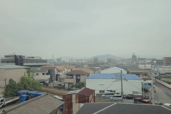 Blick Durch Das Straßenbahnfenster Des Japans — Stockfoto