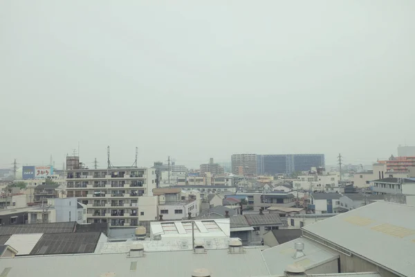 Blick Durch Das Straßenbahnfenster Des Japans — Stockfoto