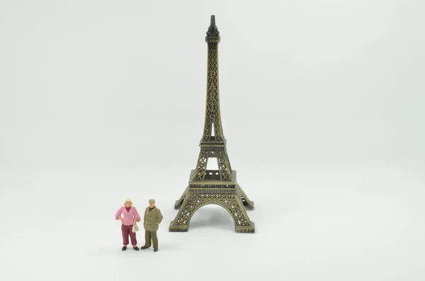 Figura Com Escala Torre Com Paris — Fotografia de Stock