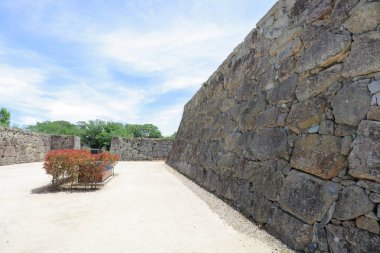 Tsuyama görünümü kale ve Japonya yaz saati