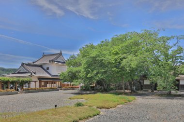 Tsuyama görünümü kale ve Japonya yaz saati