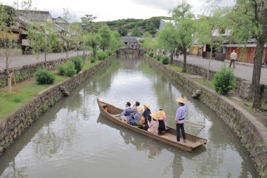 Kurashiki Nehri boyunca tarihsel bir seyir