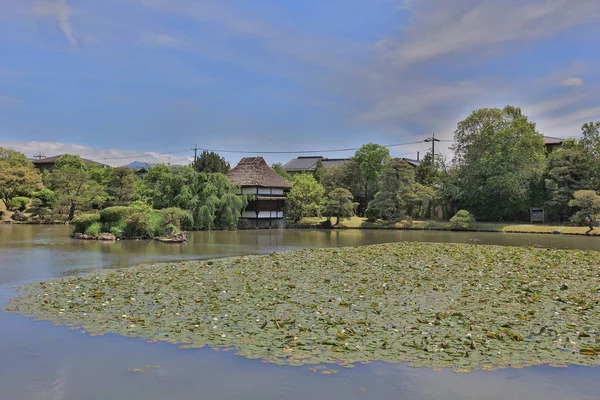 Widok Krajobrazu Japońskiego Ogrodu Shuraku — Zdjęcie stockowe