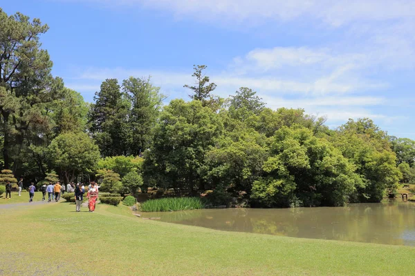 Une Vue Jardin Paysager Japonais Shuraku — Photo