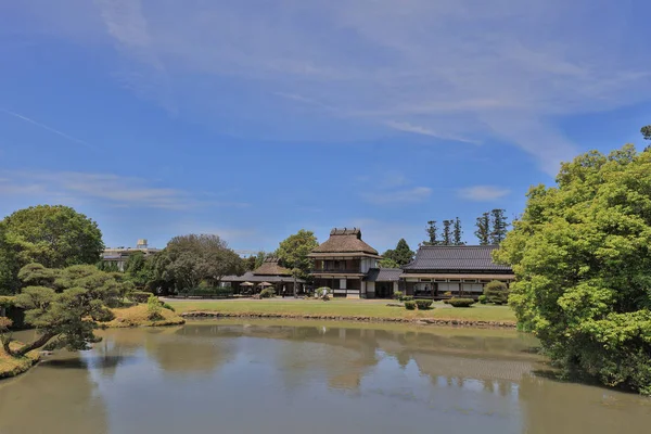 Une Vue Jardin Paysager Japonais Shuraku — Photo