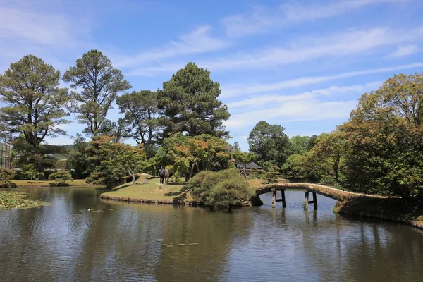 a View of japanese landscape garden at Shuraku e