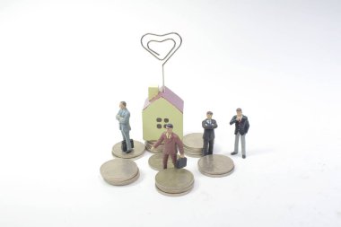 ayakta ve para düşünme iş adamı