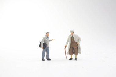 rakamlar iş erkek beyaz arka zemin standı 