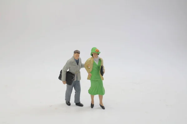 Some Tiny Busines Figure People Stage — Stock Photo, Image