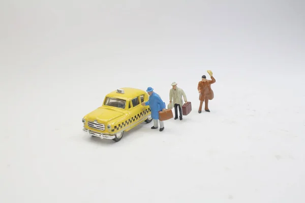 Figura Taxi Pizarra Blanca — Foto de Stock