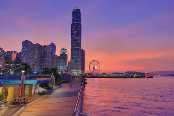 日没時の香港港の眺め — ストック写真