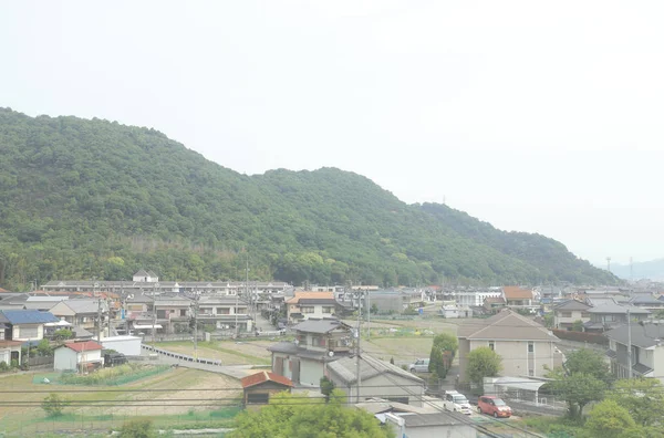 Vue Fenêtre Hors Train Vitesse Japon — Photo