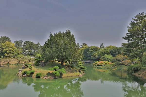 Jardín Zen Parque Ritsurin Takamatsu Shikoku Japón — Foto de Stock