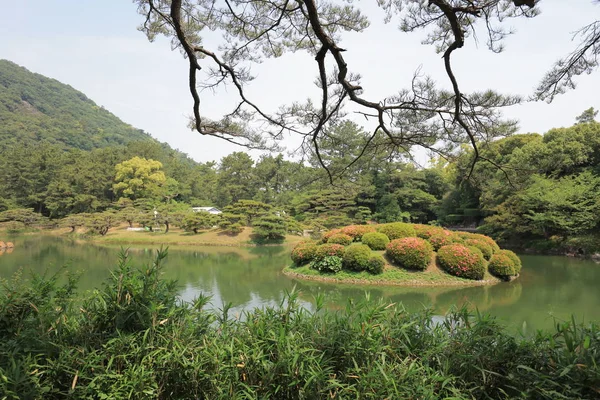 Jardín Zen Parque Ritsurin Takamatsu Shikoku Japón — Foto de Stock