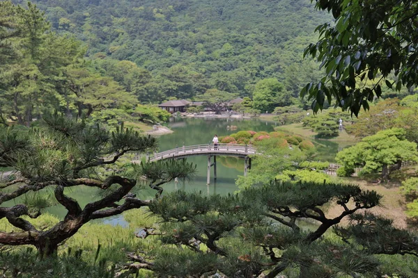 Zen Bahçe Ritsurin Park Takamatsu Shikoku Japonya — Stok fotoğraf