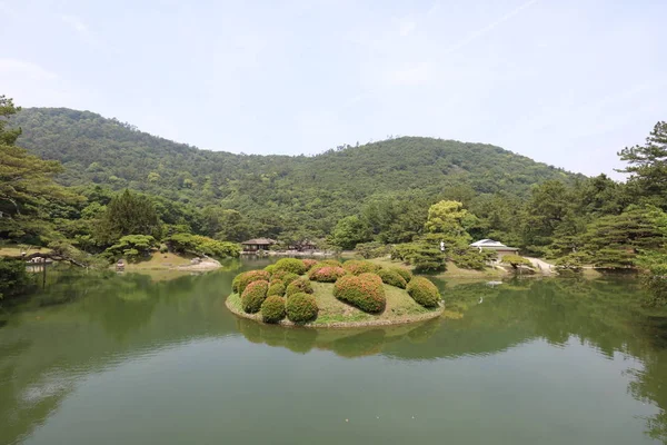 Jardín Zen Parque Ritsurin Takamatsu Shikoku Japón — Foto de Stock