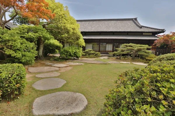 Jardin Japonais Traditionnel Dans Parc Takamatsu — Photo