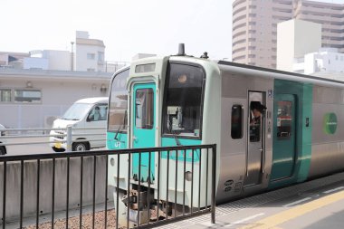 pencere görünümünden tren dışında Japonya