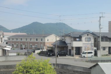 pencere görünümünden tren dışında Japonya