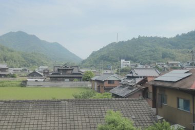 pencere görünümünden tren dışında Japonya
