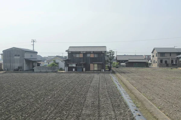 日本で列車から車窓から — ストック写真