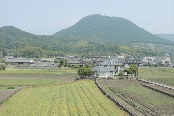 Okna Widok Pociągu Japonii — Zdjęcie stockowe