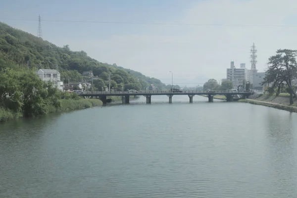 Okna Widok Pociągu Japonii — Zdjęcie stockowe