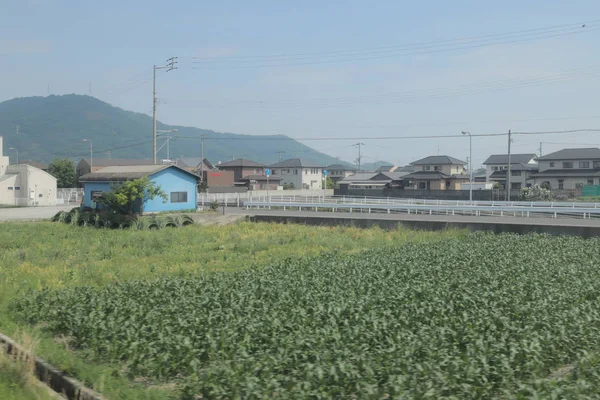 Från Fönstret Visa Tåg Japan — Stockfoto