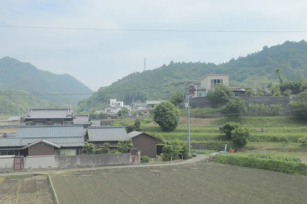 Okna Widok Pociągu Japonii — Zdjęcie stockowe