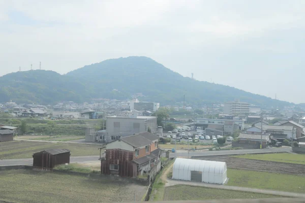 日本で列車から車窓から — ストック写真