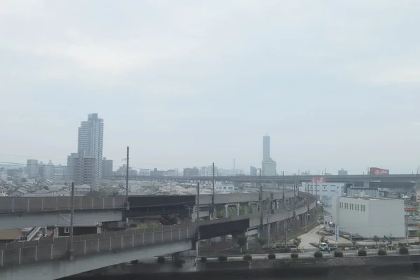 日本で列車から車窓から — ストック写真
