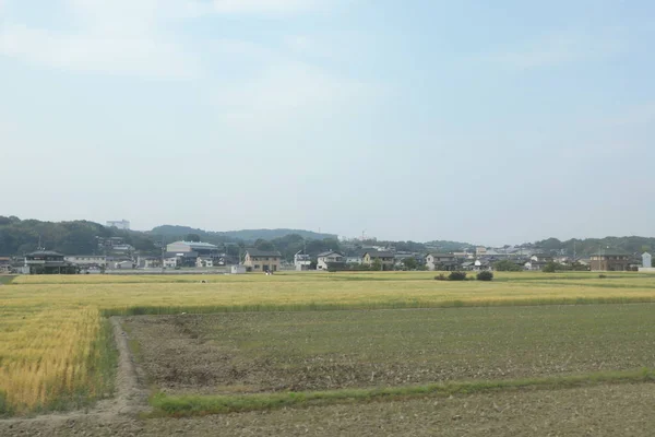 从窗口视图出火车在日本 — 图库照片